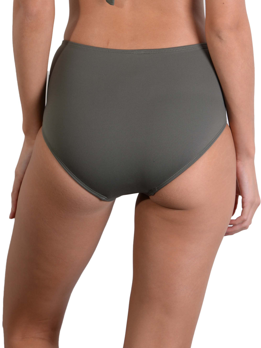 Back of Khaki Seduce Retro Bikini Pant