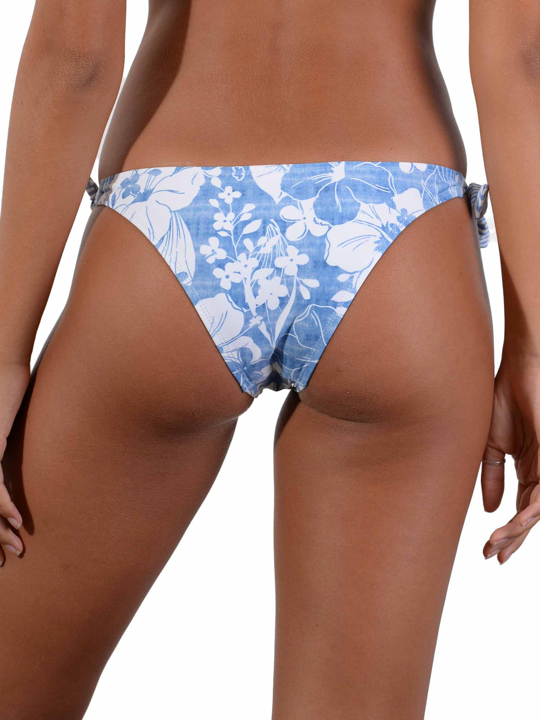 Back of Blue Hawaii Tie-Side Brazilian Bikini Pant
