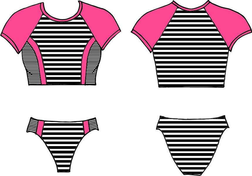 Finch Swim High-cut Bikini in Pink/Black