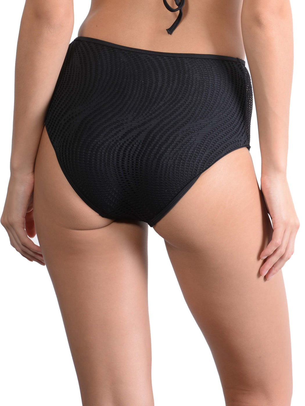 Back of Black Santorini High Waist Bikini Pant
